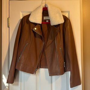 Michael Kors brown leather jacket